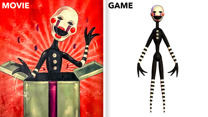 The Marionette in FNAF 2 movie vs game