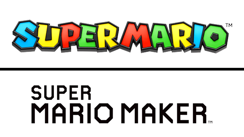 Super Mario/Super Mario Maker logos.