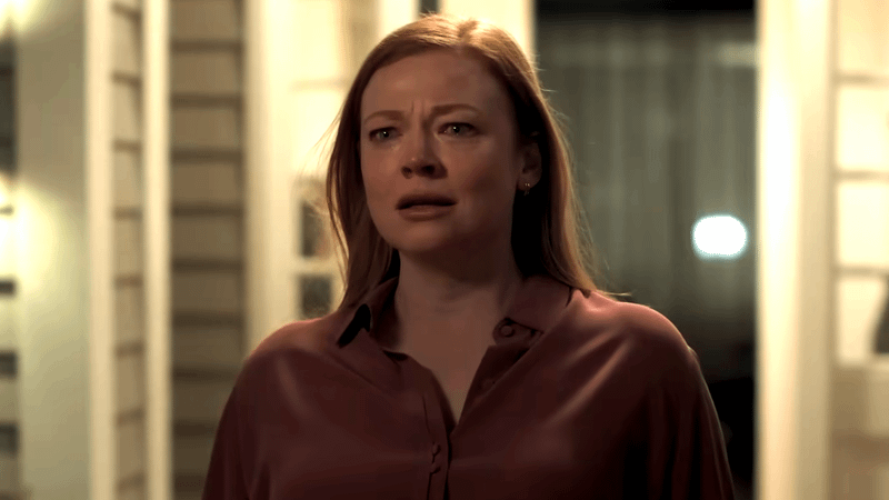 Sarah Snook as Marissa looking shocked in All Her Fault