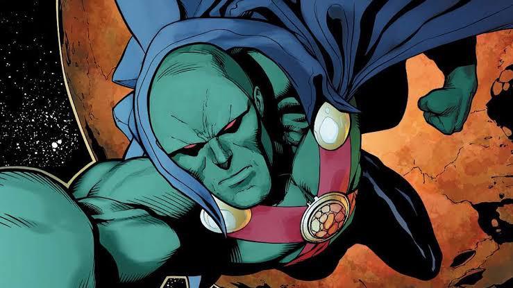 Martian Manhunter flying in DC Comics.