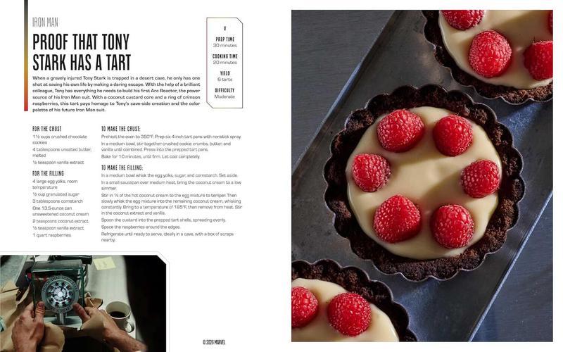 Proof that Tony Stark has a Tart recipe in Marvel Studios Official Cookbook.