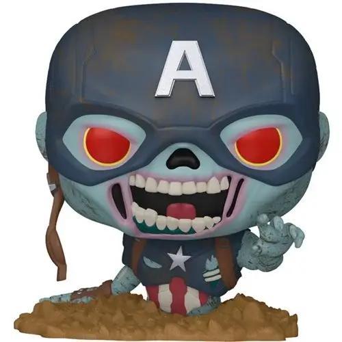 A close-up of the Zombie Captain America Funko Pop! Figure