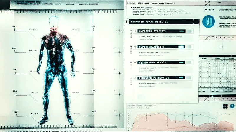 An X-ray scan of Peter's enhanced biologics. 