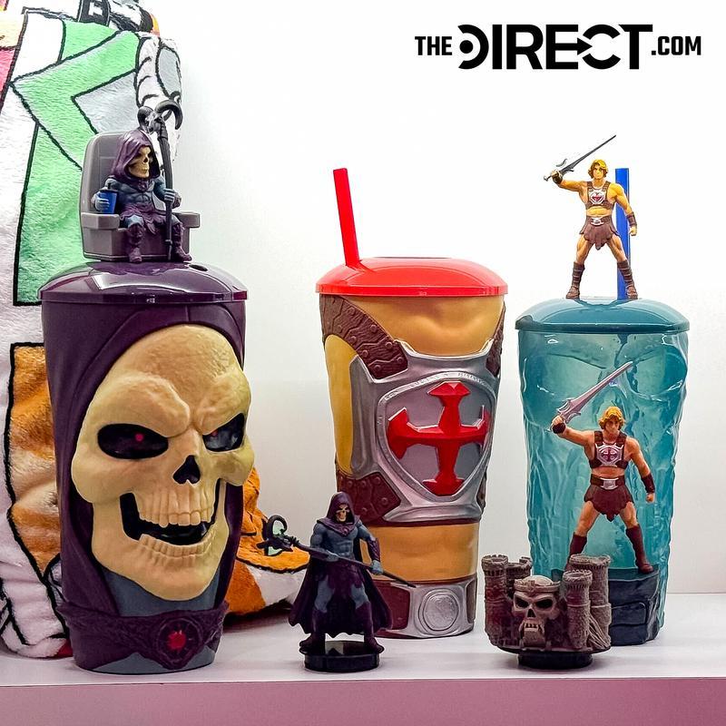 Masters of the Universe theater cups and drink toppers.