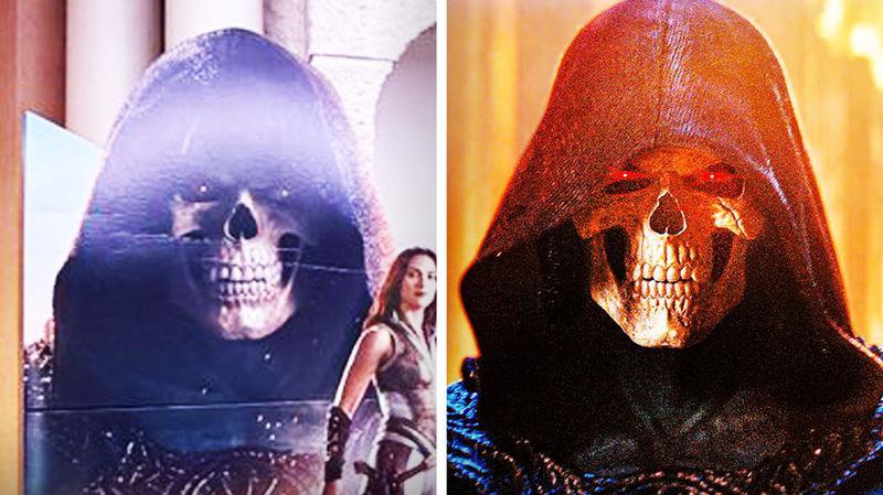 Jared Leto's Skeletor from the new Masters of the Universe poster featured on the left and a version from the trailer on the right.