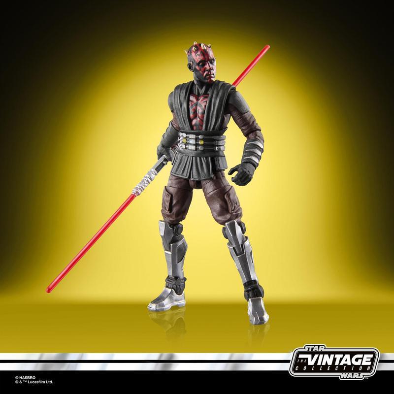 A Maul action figure holding a lightsaber behind his back