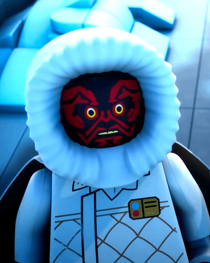 Darth Maul in a snow jacket in LEGO Star Wars: Rebuild the Galaxy: Pieces of the Past