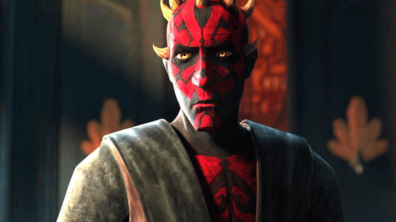 Darth Maul in black robes in Star Wars: Clone Wars