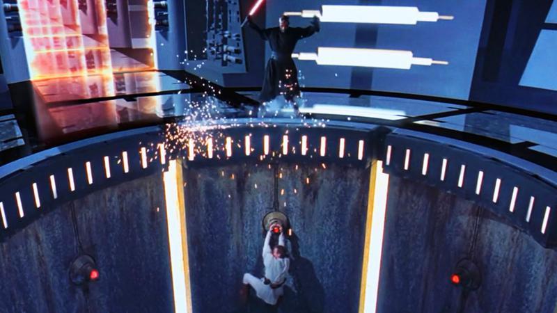 Maul standing over Obi-Wan in The Phantom Menace.