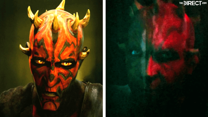 The older version of Maul on the left and the younger version of Maul on the right.