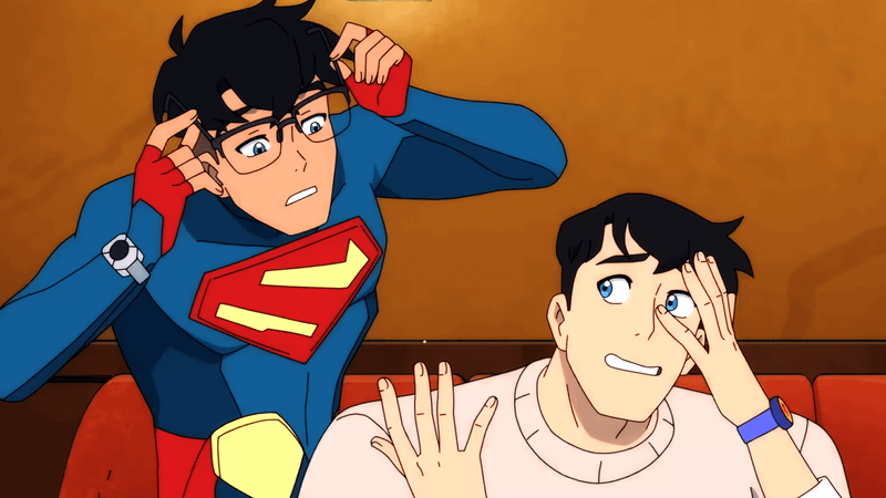 Clark Kent alongside Superboy (Conner Kent) from Season 3 of My Adventures with Superman.