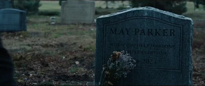 May Parker's grave and flowers in 'Spider-Man: Brand New Day' trailer