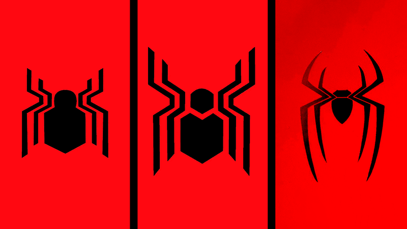 A comparison of all of the Tom Holland Spider-Man logos.