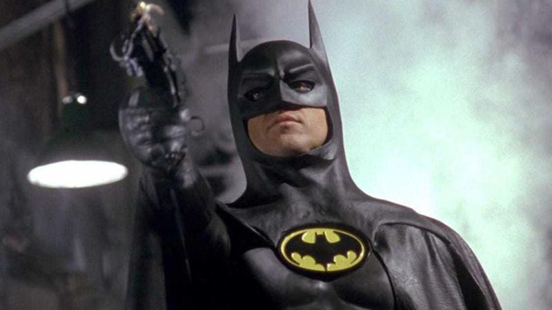Bruce Wayne using his grappling hook in Batman '89. 