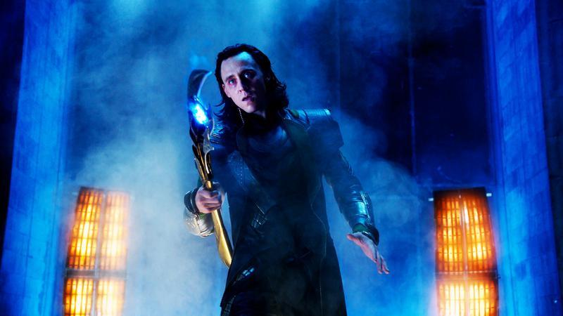 Loki holding his scepter in The Avengers.