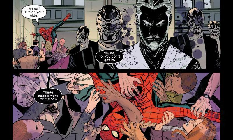 Mister Negative fighting Spider-Man in Marvel Comics
