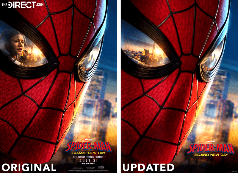 Spider-Man poster with MJ and Spider-Man poster without MJ.