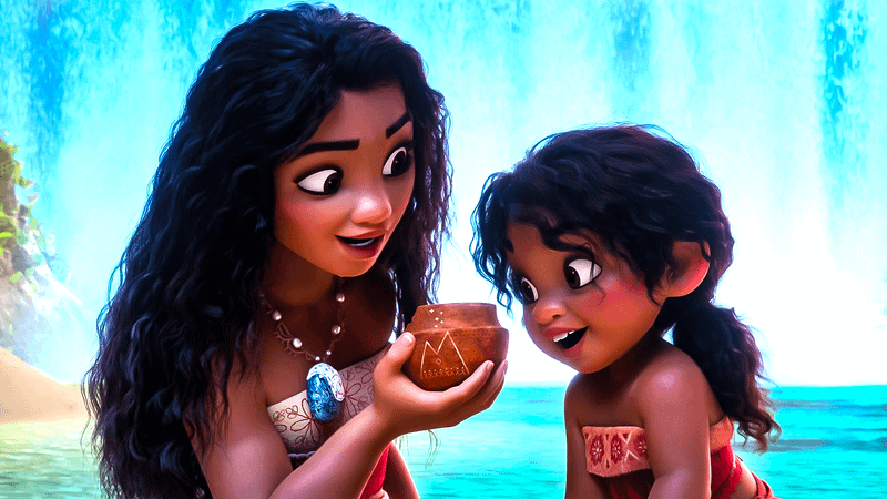 Moana and Simea in 'Moana 2.'