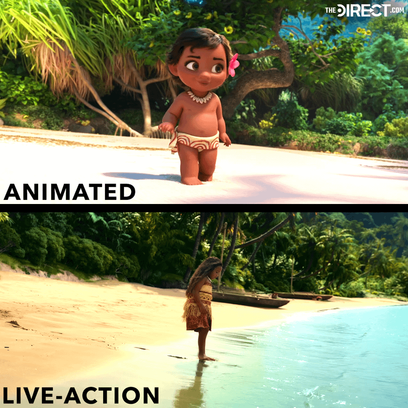 Moana Live Action Remake versus Original, Finding Heart of Te Fiti Scene