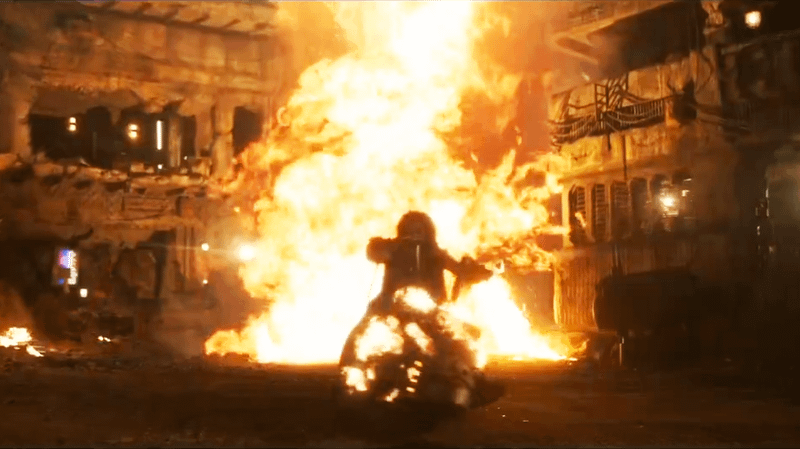 Jason Momoa as Lobo in Supergirl. 