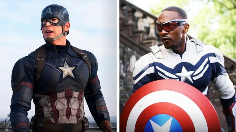 Steve Rogers as Captain America alongside Sam Wilson's Captain America.