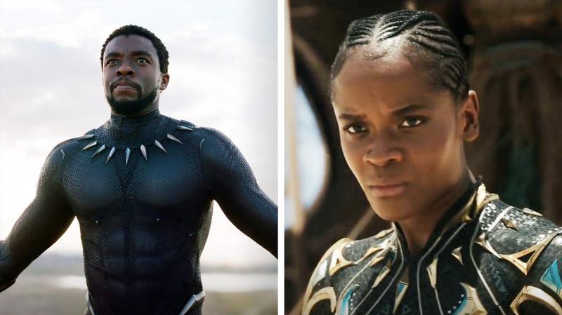 T'Challa's Black Panther alongside Shuri's Black Panther.