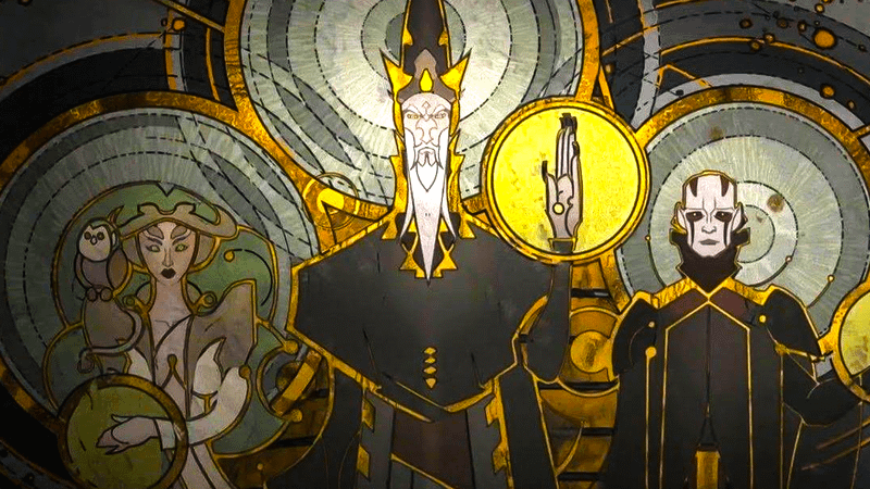 A mural of the Mortis Gods.