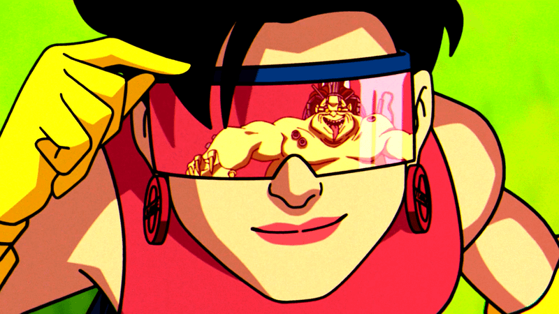 Popular X-Men character Jubilee wearing her sunglasses.