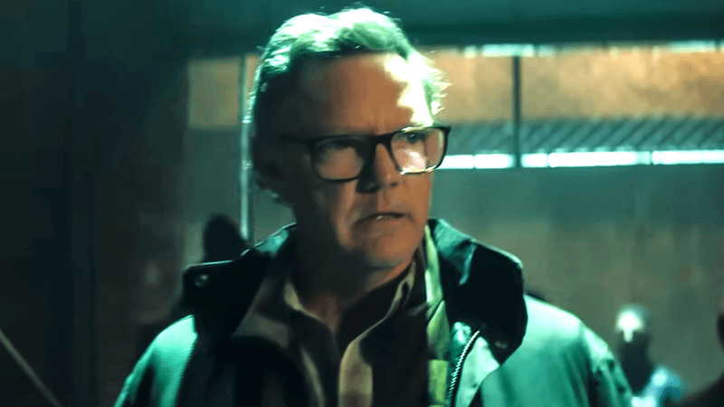 Matthew Lillard looking sinister as Mr. Charles in Daredevil: Born Again Season 2.