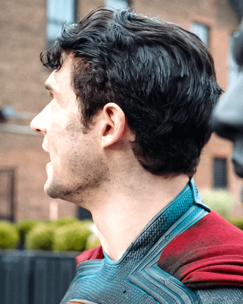 David Corenswet as Superman from behind
