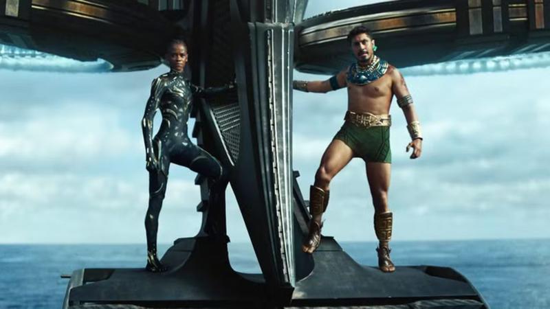 Namor and Shuri on a ship in Black Panther: Wakanda Forever.