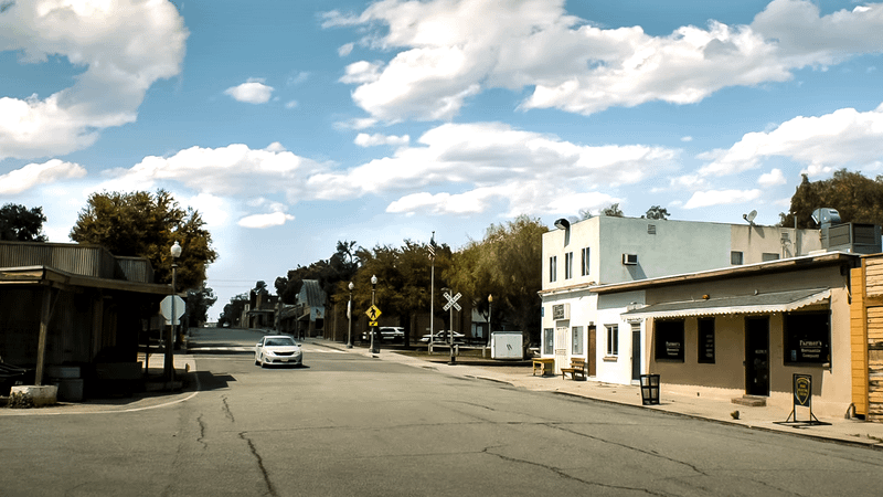 A street of the small town in Nebraska during Lanterns.