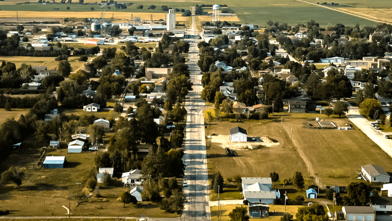 an overhead view of the small town in Nebraska during Lanterns.