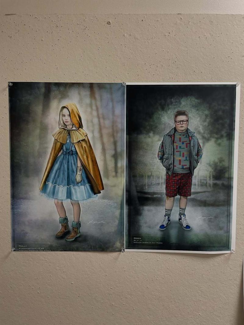 Concept art of Holly and Derek in Stranger Things
