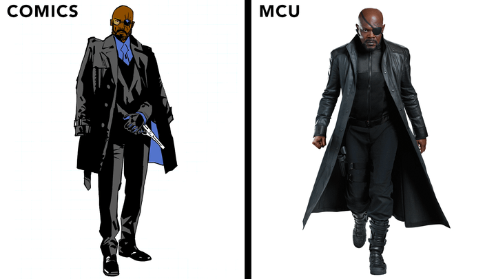 Nick Fury in Marvel Comics and in the MCU