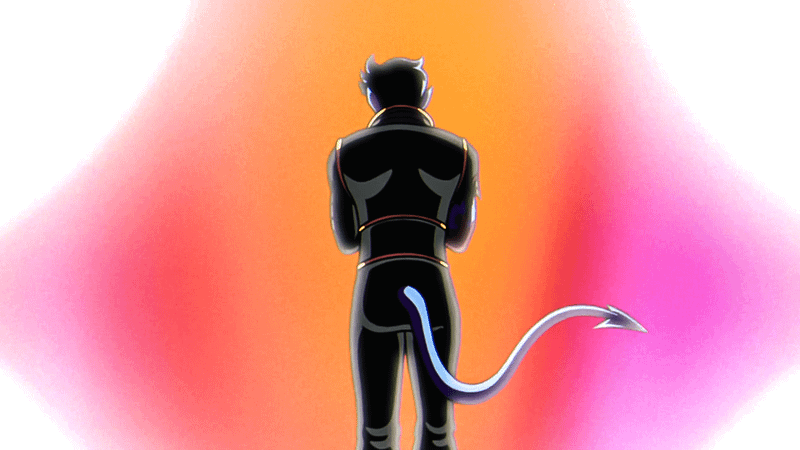 Nightcrawler with his back turned.