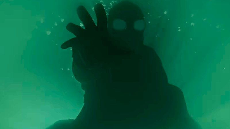 Nicolas Cage as Spider-Noir reaches out underwater in Spider-Noir trailer.