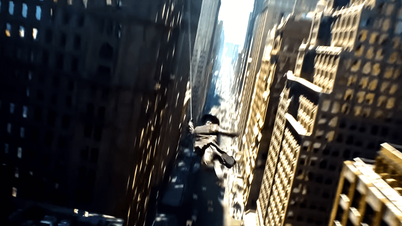 Ben Reilly swinging in 'Spider-Man Noir.'