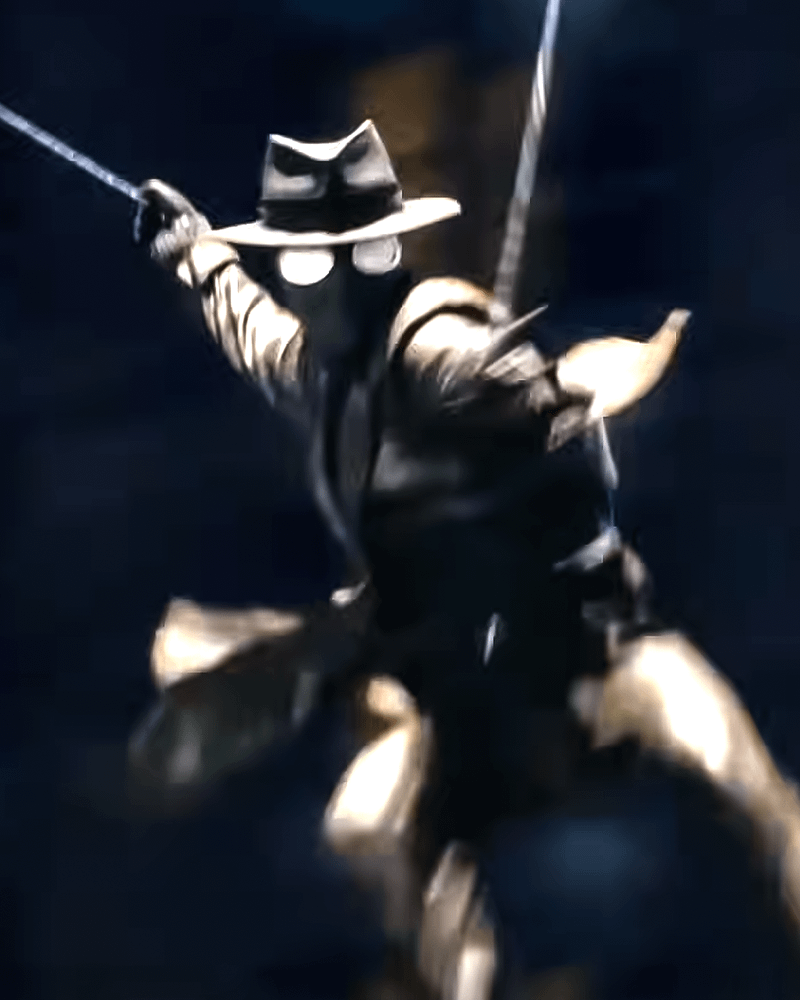 Nicolas Cage as Ben Reilly swinging in Spider-Noir.