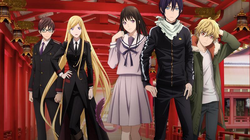 Noragami promotional poster featuring main cast on Prime Video.