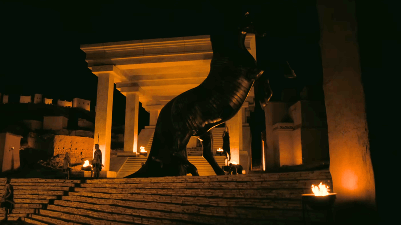 Trojan Horse in Troy in The Odyssey.