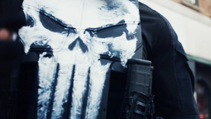 Punisher logo in 'The Punisher: One Last Kill.'