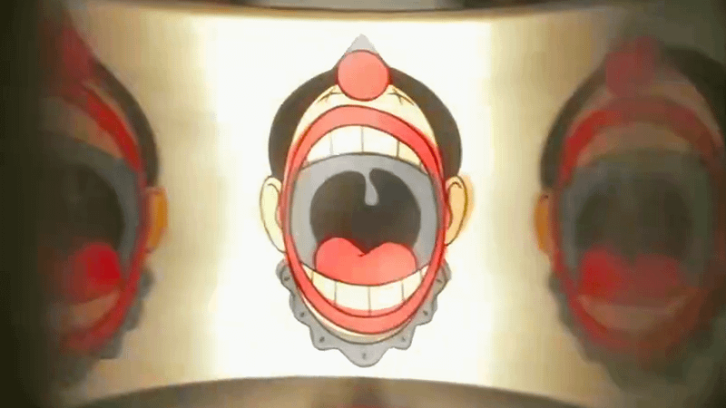 A moving image of a clown in Oswald.
