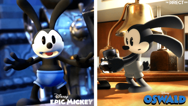 Oswald in Epic Mickey and his new show.