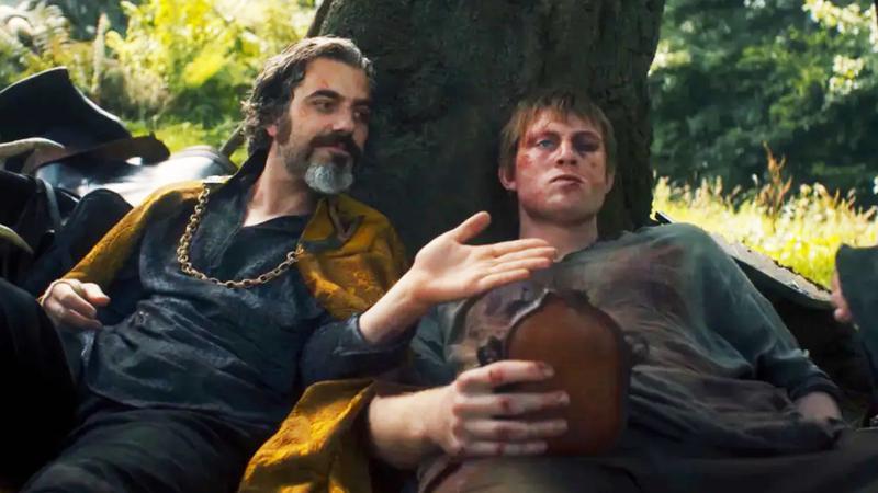 Lyonel Baratheon sitting beside Duncan the Tall against a tree.