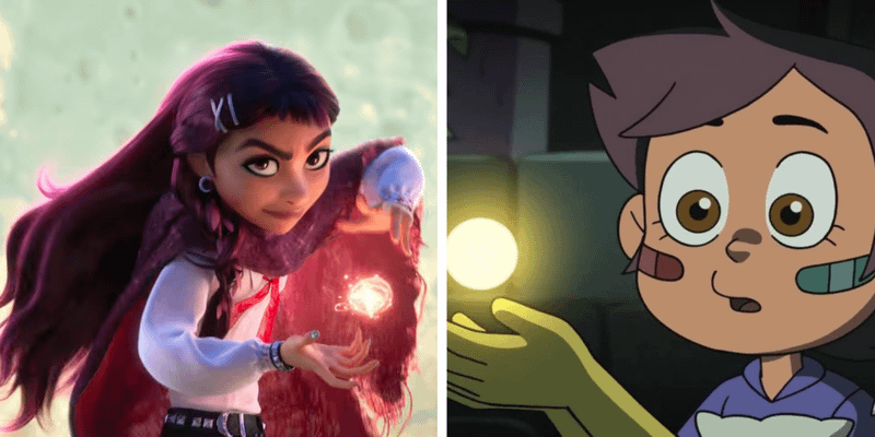 Billie using magic in Hexed, and Luz using magic in The Owl House.