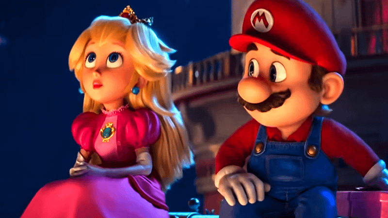 Princess Peach and Mario in Super Mario Galaxy Movie.