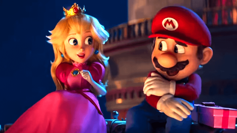 Princess Peach and Mario in Super Mario Galaxy Movie.