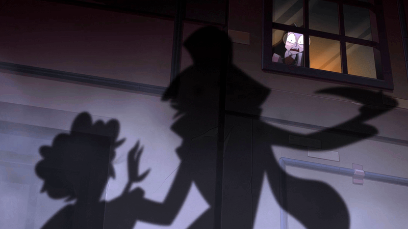 Pentious witnessing murder in Hazbin Hotel Season 2