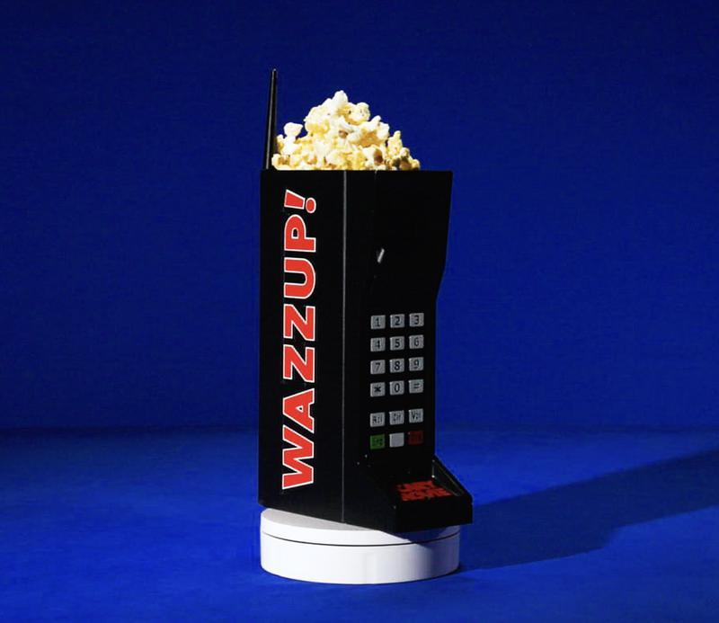 A Wazzup! popcorn bucket.